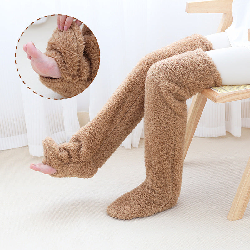 Over-the-knee fuzzy long socks