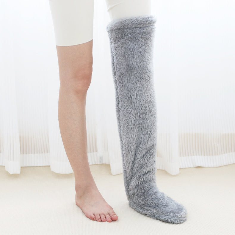 Over-the-knee fuzzy long socks