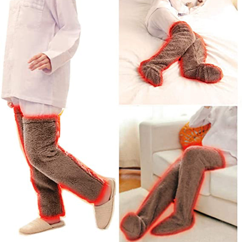 Over-the-knee fuzzy long socks folded flat