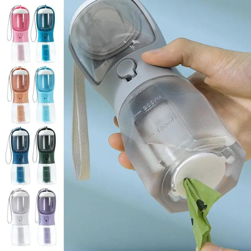 3-in-1 portable pet travel water and food bottle