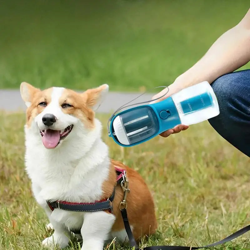 3-in-1 portable pet travel water and food bottle
