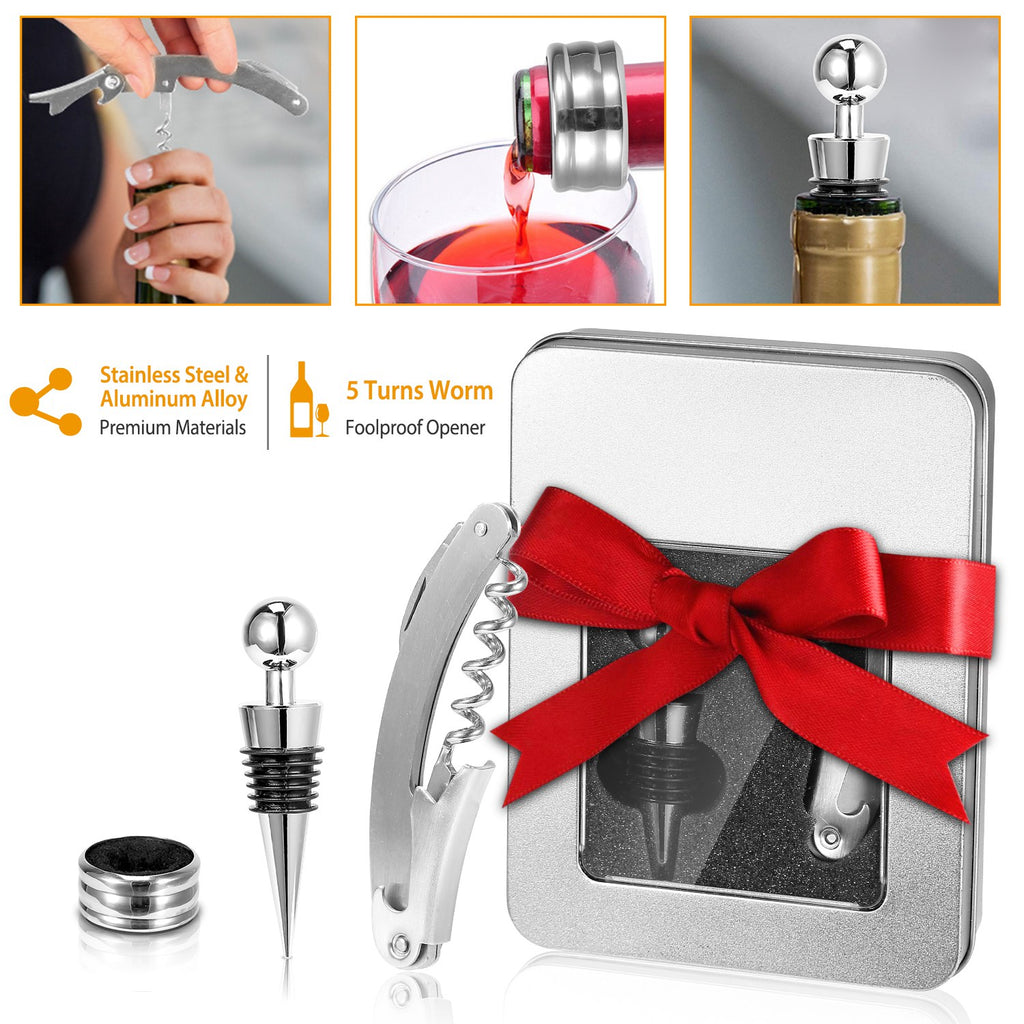 3-in-1 corkscrew wine opener set in gift case