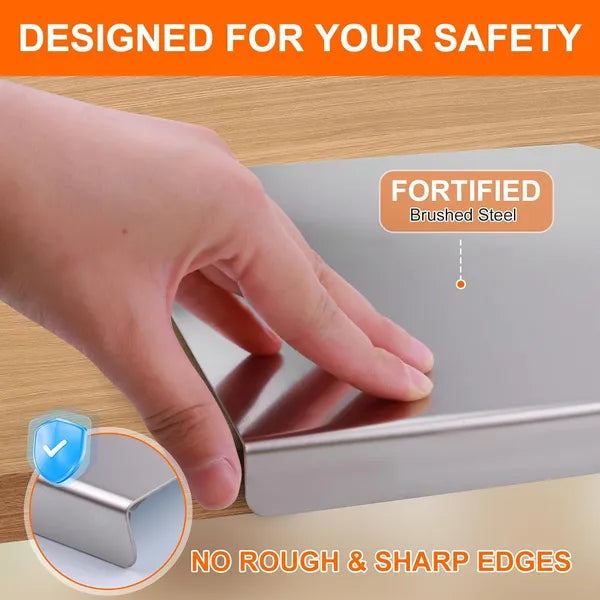 Stainless steel countertop cutting board with raised lip