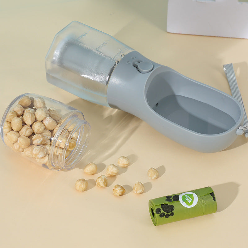 3-in-1 portable pet travel water and food bottle