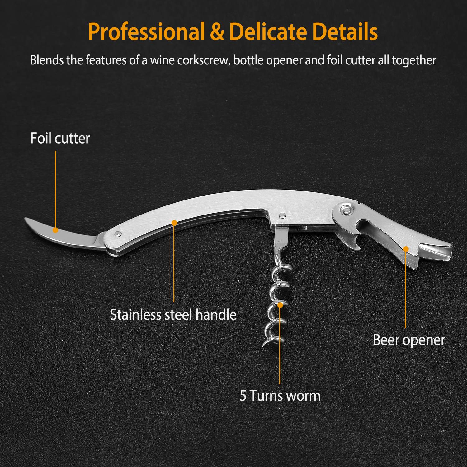 3-in-1 corkscrew wine opener set in gift case